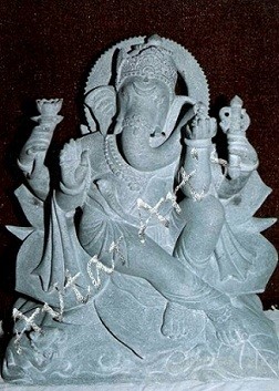 Marble Black Ganesh Statue Murti